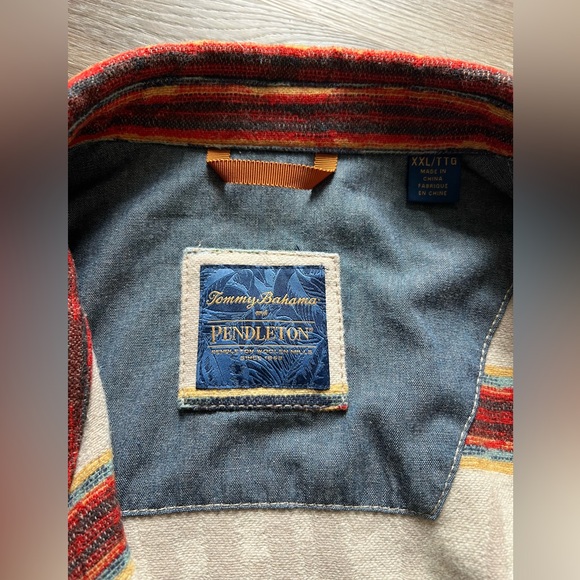 Tommy Bahama & Pendleton Island Serape Stipe Shirt Jacket Size XXL - Picture 5 of 13
